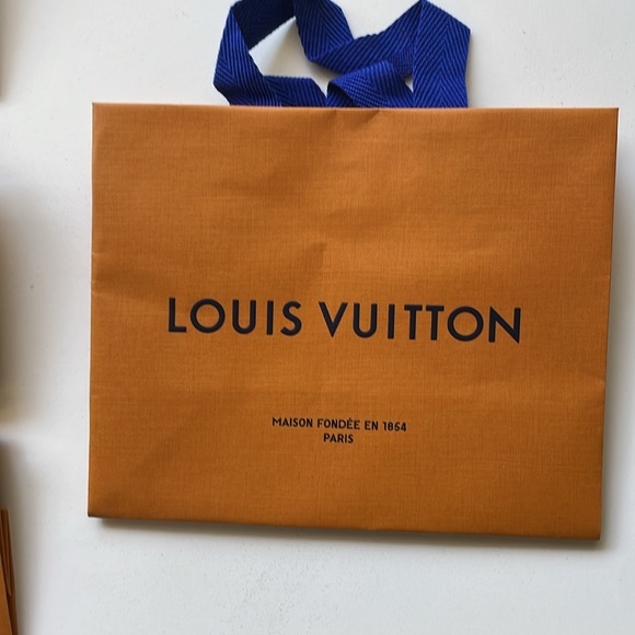 Louis Vuitton orange shopping bags 2 sizes, total of 4 - Picture 3 of 6